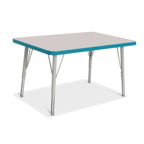 Jonti-Craft Berries Rectangle Activity Table, 24 in. x 36 in., E-height, Freckled Gray/Teal/Gray 6478JCE005 - main